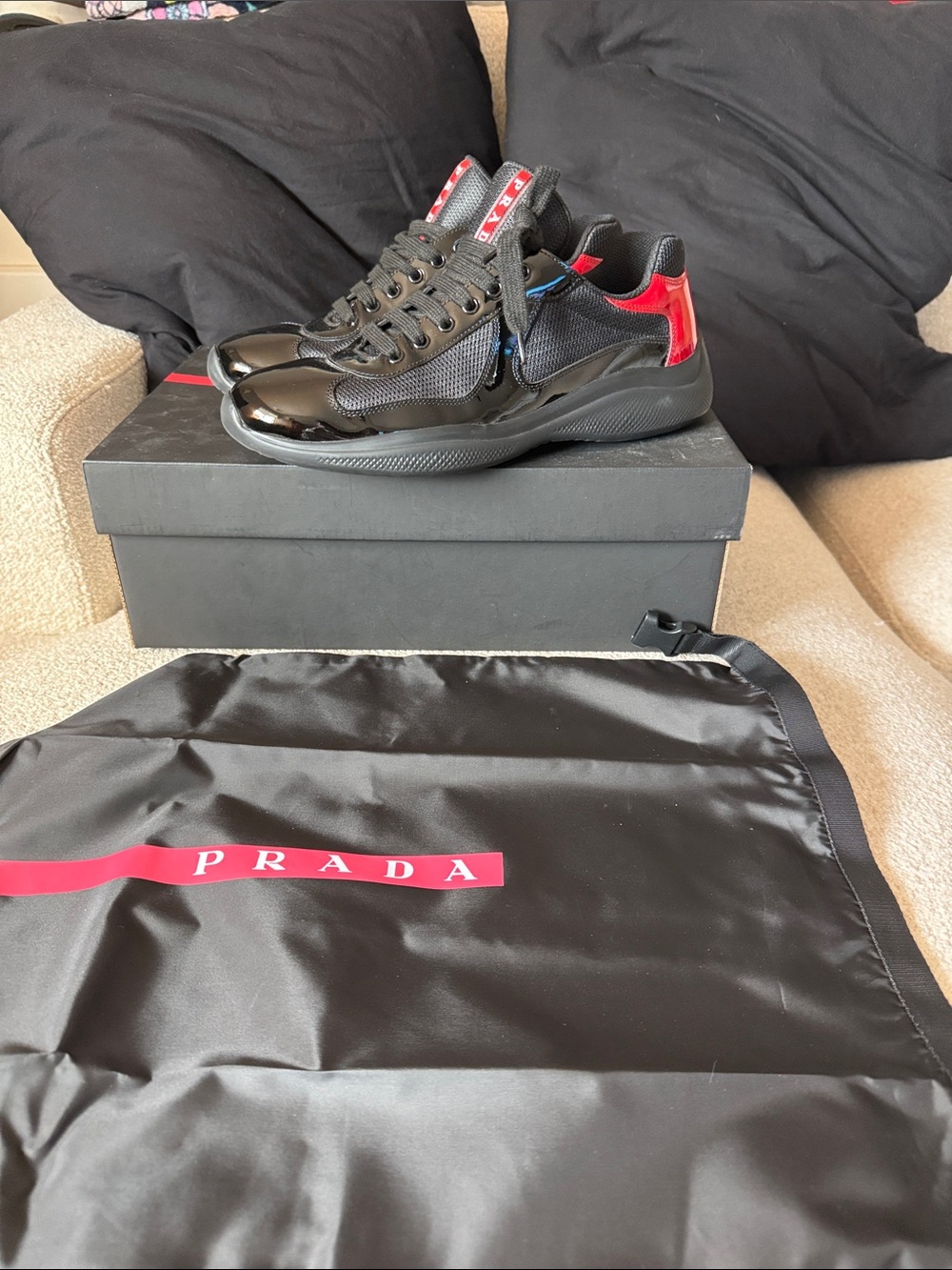 Prada Size 9.5(8.5UK) America’s Cup Vernice Bike Shoes Sneaker Like New
